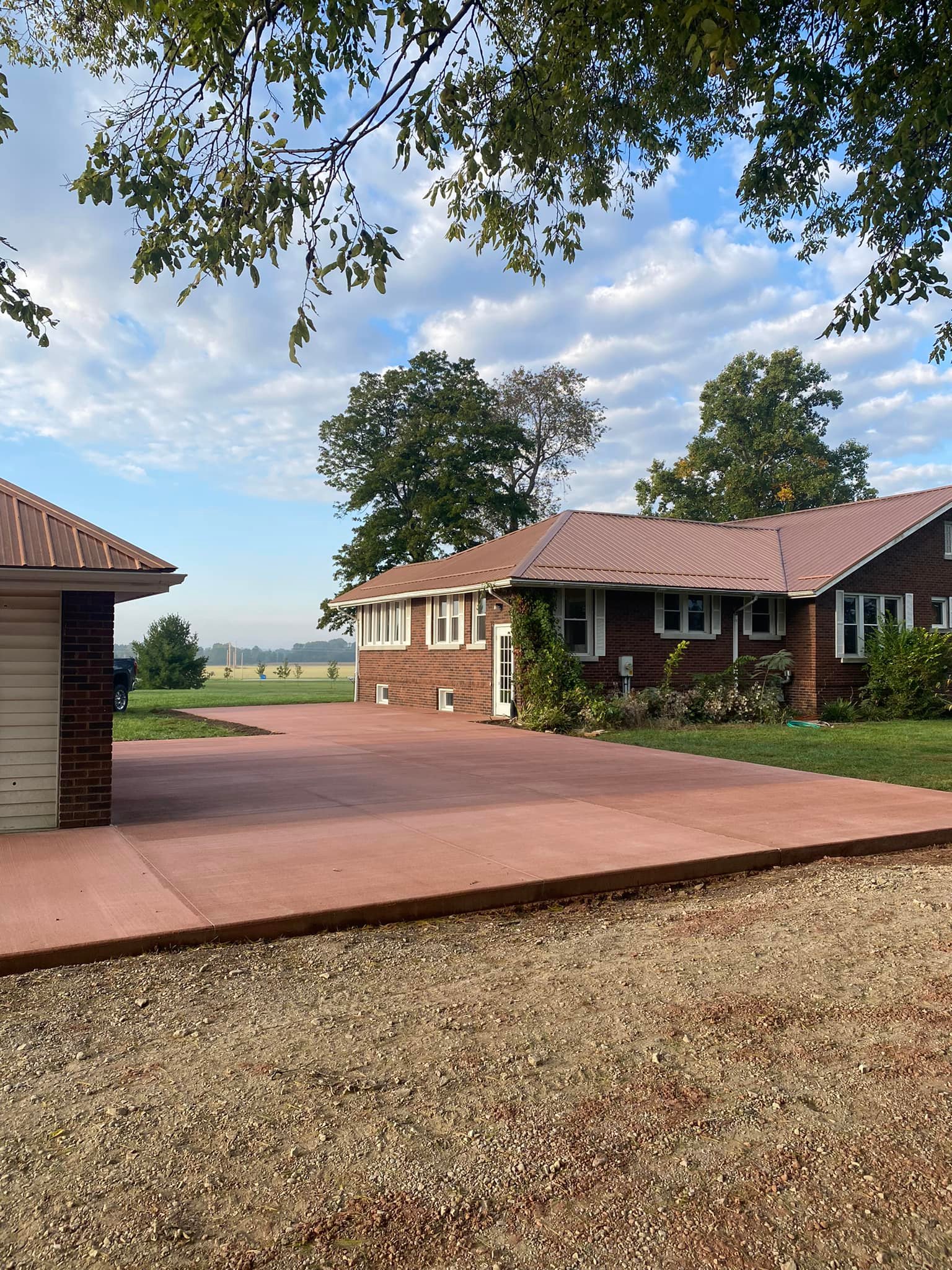 Colored concrete driveway