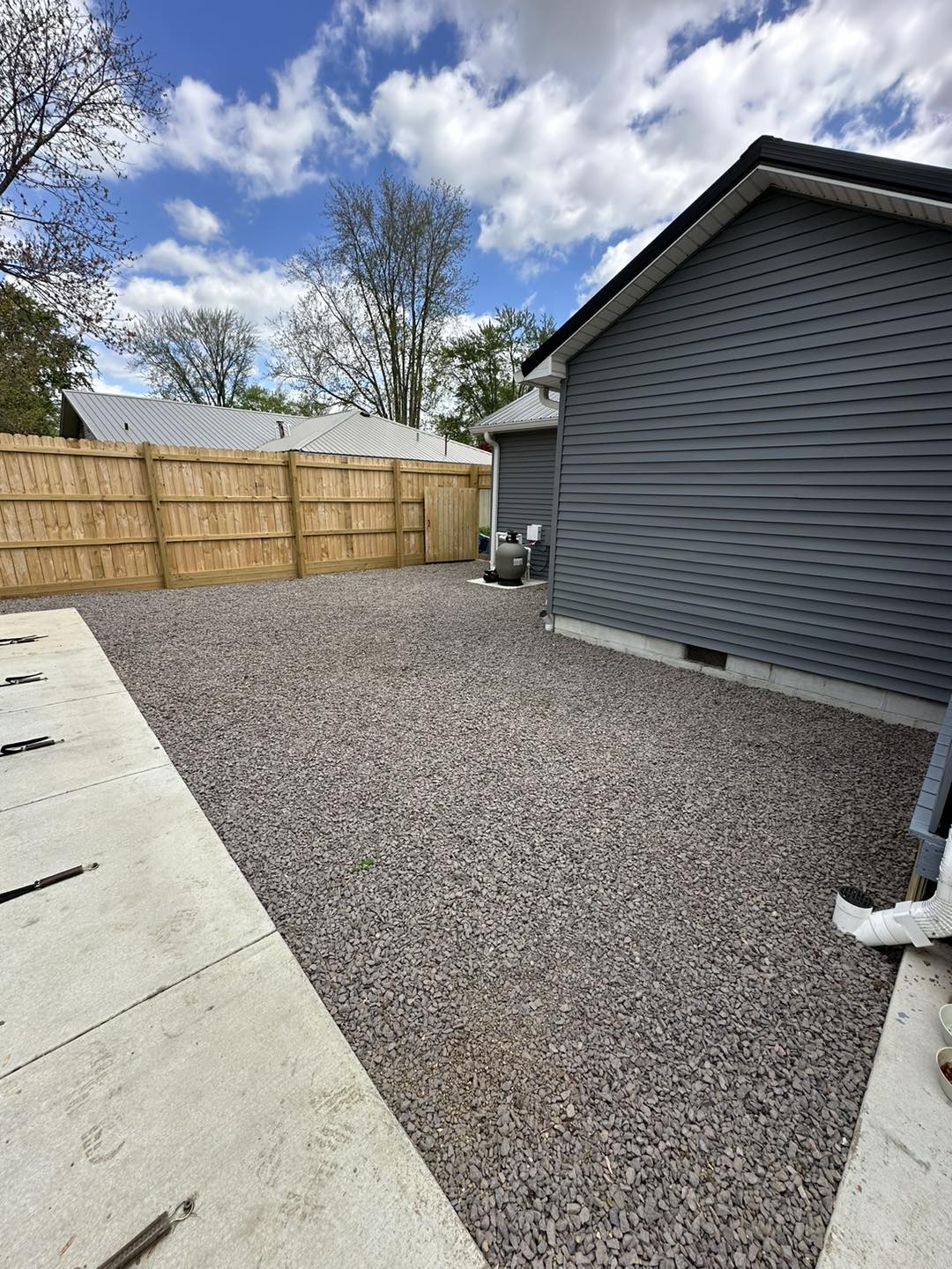 Completed concrete driveway