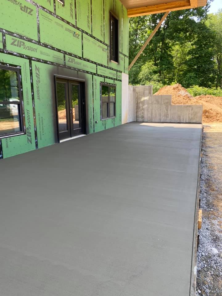 Concrete patio installation